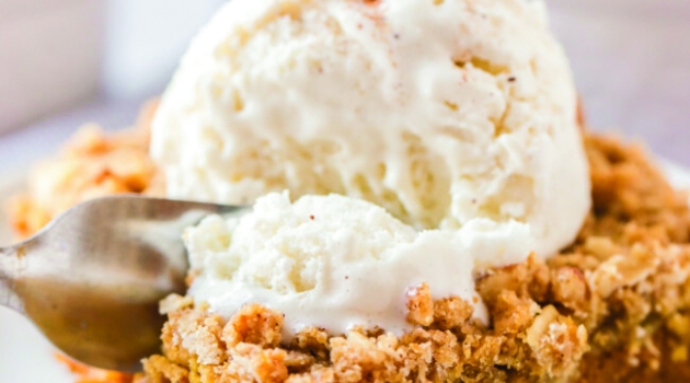 pumpkin dessert with ice cream