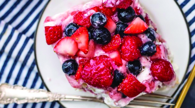 Berry topped squares