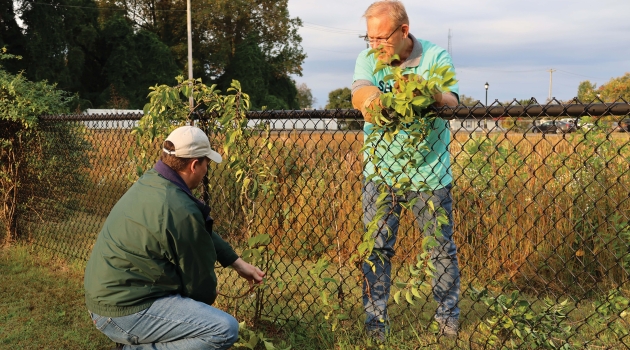 DEC's Assistant manager of engineering Paul Greenlee volunteers his time during the 2023 Hands and Feet Service Day, organized by the 88.7 The Bridge radio station.