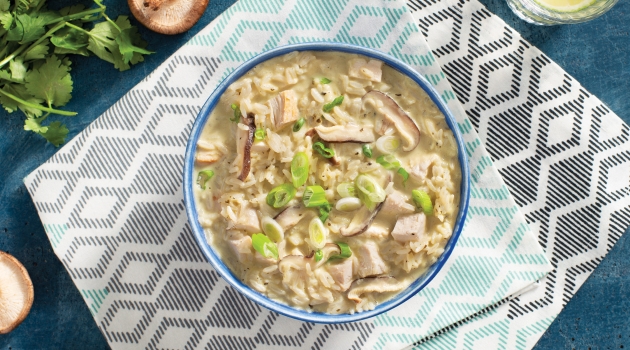 Stay warm this January with a delicious bowl of Thai Chicken and Rice Soup.