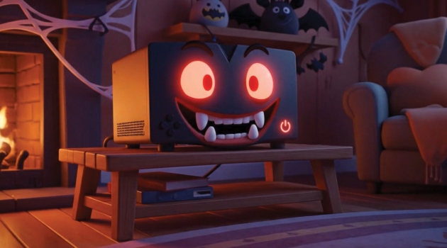 An illustration of an "energy vampire" — a device that continues to drain power when it is plugged in, even if it is turned off.