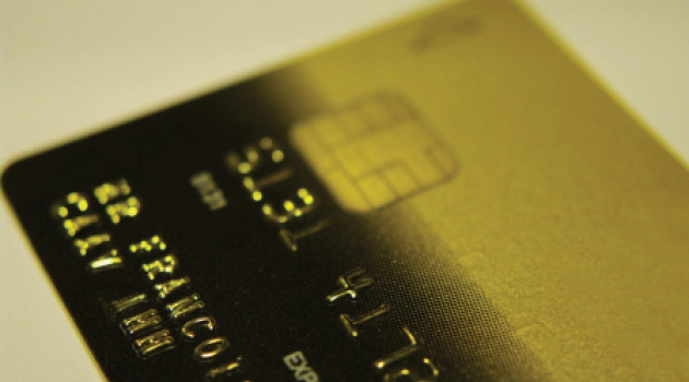 A close-up of a credit card, as a reminder to members to safeguard their personal information when doing their holiday shopping.