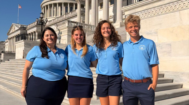 DEC Youth Tour delegates at the Capitol during the 2026 Electric Cooperative Youth Tour in Washington, D.C. (L-R) DEC chaperone Lauren Irby, Lauren Pieshala, Madelyn Gallo and Flynn Mucha.