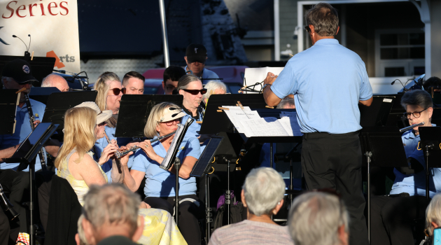 Rehoboth Concert Band director Steven Kieley leads musicians through the final show of their 2026 Summer Concert Series.